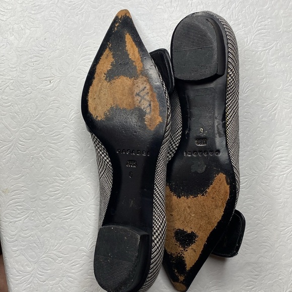 Casadei Houndstooth‎ and Fur Pom Pom Flats - Picture 5 of 6